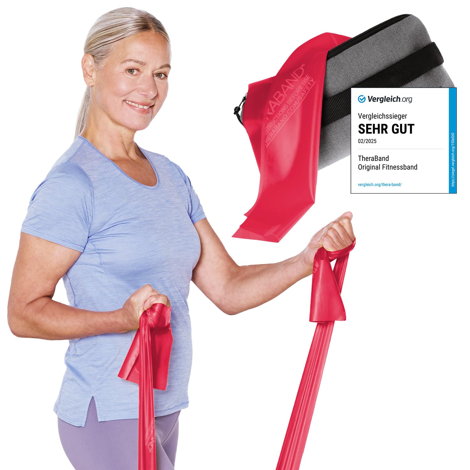 Thera-Band Unisex Übungsband, Mittel Stark, Rot, One Size