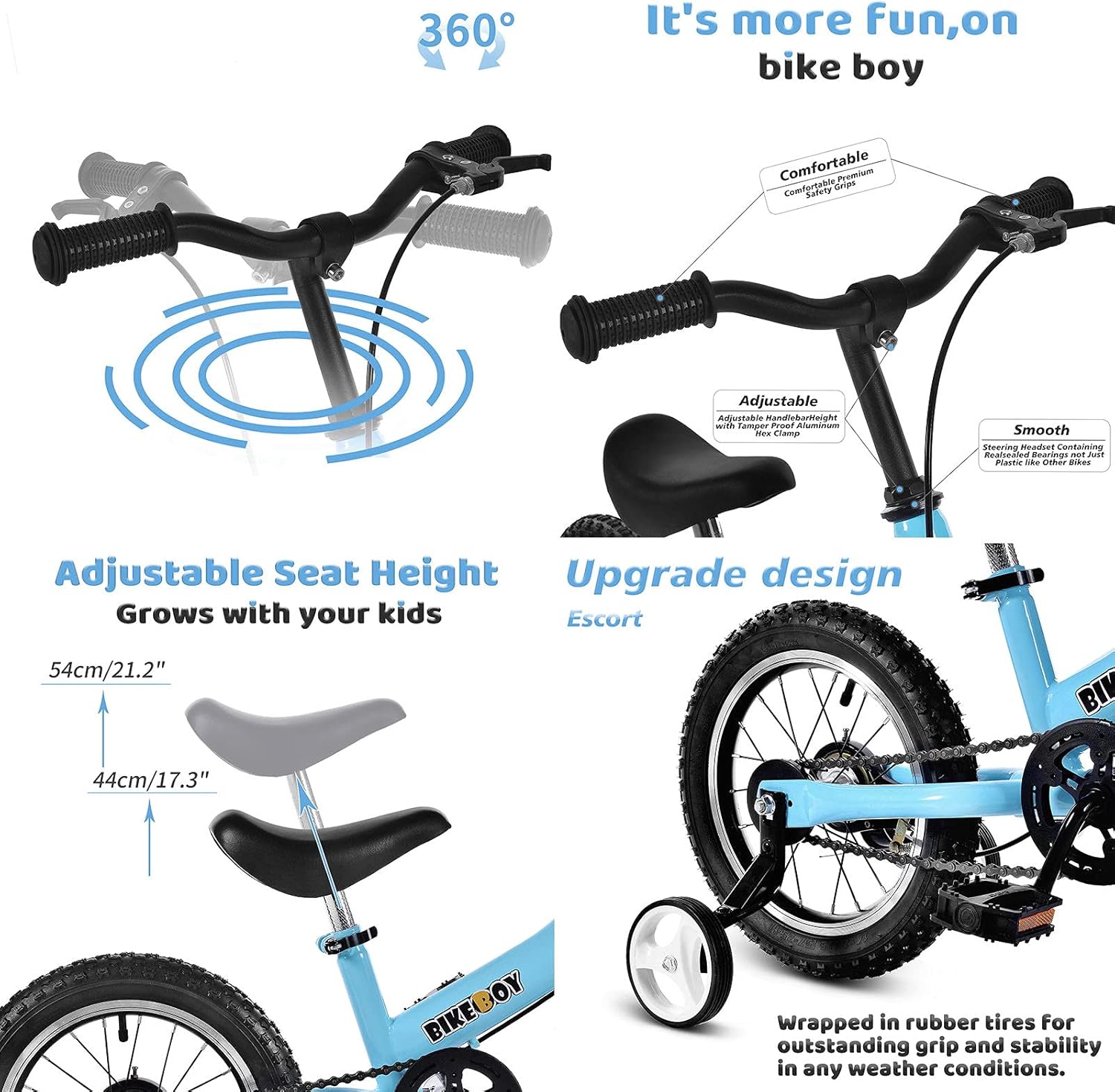BIKEBOY Balance Bike 2 in 1,The Dual Use of a Kids Balance Bike and Toddler Bike, for 1 2 3 4 5 6 7 Years Old -12 14 16 Inches with Training Theory, Brake, Pedal : Toys & Games