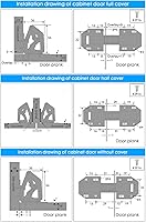 Vista 7 de Bisagras ocultas para gabinete (5 pares, 10 unidades, 3 pulgadas) bisagras ocultas de montaje en superficie para armarios de cocina, sin marco