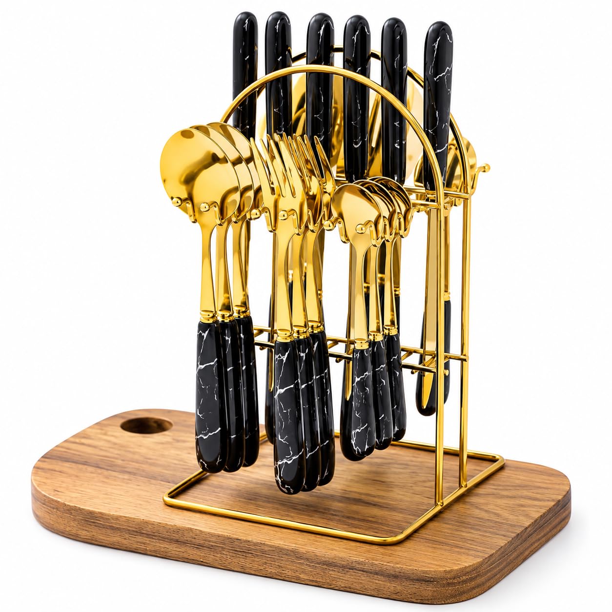 Gold Cutlery Set 24 Pieces Stainless Steel
