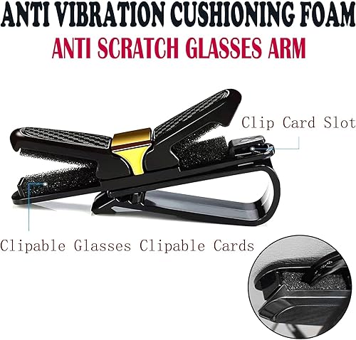 Miniatura 2 de MIRBIRTOS 2Pack Car Sunglasses Holder, Car Sunglasses Glasses Clip, Rotatable 180 Degrees with Ticket Card Clip Car Sun Visor Accessories