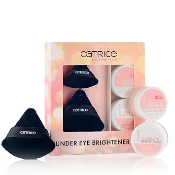 Catrice | Under Eye Brightener & Setting Powder Gift Set in 010 Light Rose + Magic Perfector Powder Puff Duo | Bright, Smooth & Long-Wear Finish