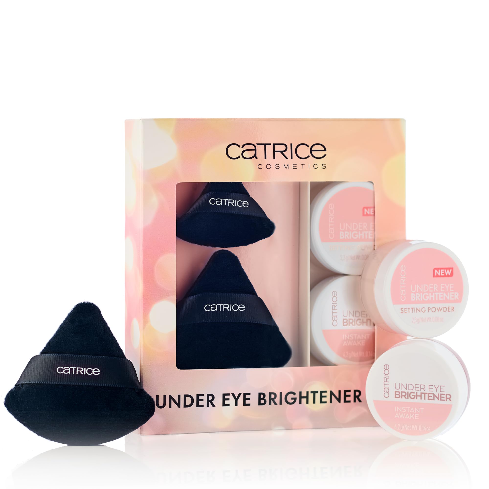 Catrice | Holiday Gift Set Under Eye Brightener & Setting Powder in 010 Light Rose + Magic Perfector Powder Puff Duo | Bright, Smooth & Long-Wear