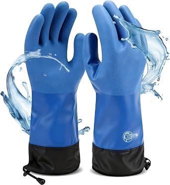 Waterproof Winter Work Gloves with Extended Cuff Warm Non-Slip 1 Pair