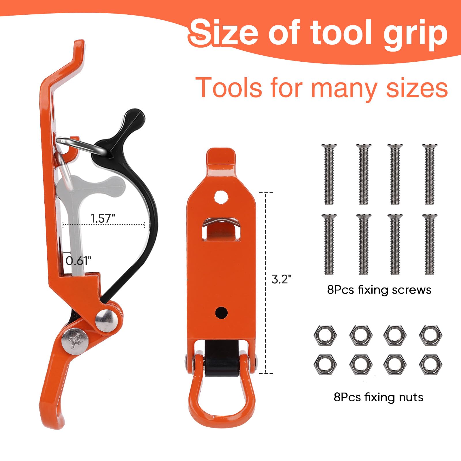 4 Pack Shovel Mount for Roof Rack, Metal Rubber Clamp Wall Mounting Brackets, Durable Axe Holder Clamp Mount Kit for Truck, Roof Rack, Boats, Axe and Family Workshop Tools