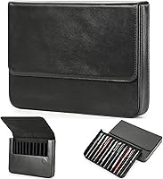 Vista 35 de Estuche Superior de Cuero Genuino de Grano Superior con 3 Ranuras para Lápices/Bolígrafos, Diseño de Moda Sólido Sin Logo, Hecho a Mano, Cierre