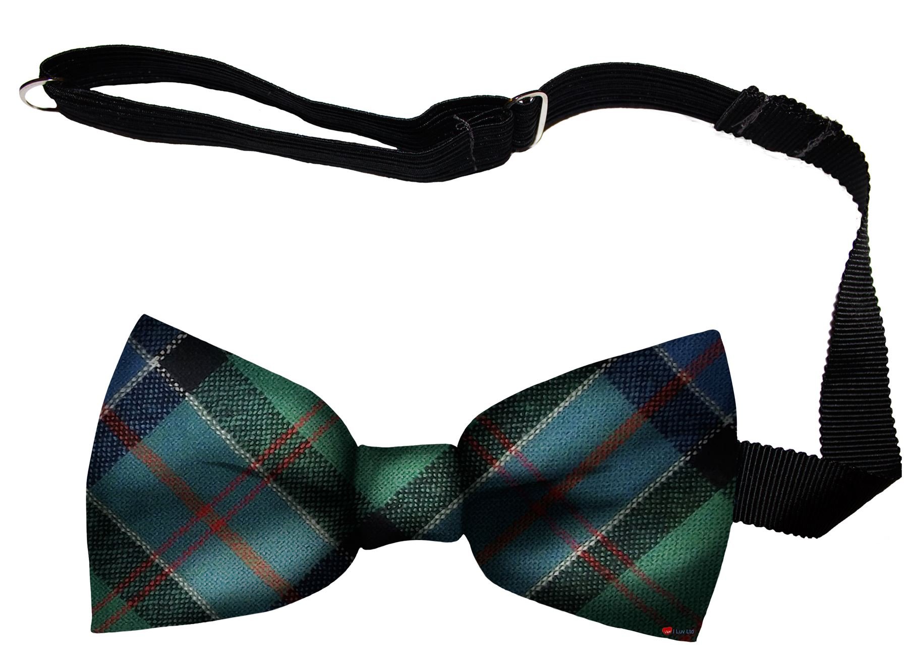 I LUV LTD Mens Bow Tie Soft Wool Woven And Made in Scotland in Sinclair Hunting Ancient Tartan Adjustable Strap for Easy Fastening