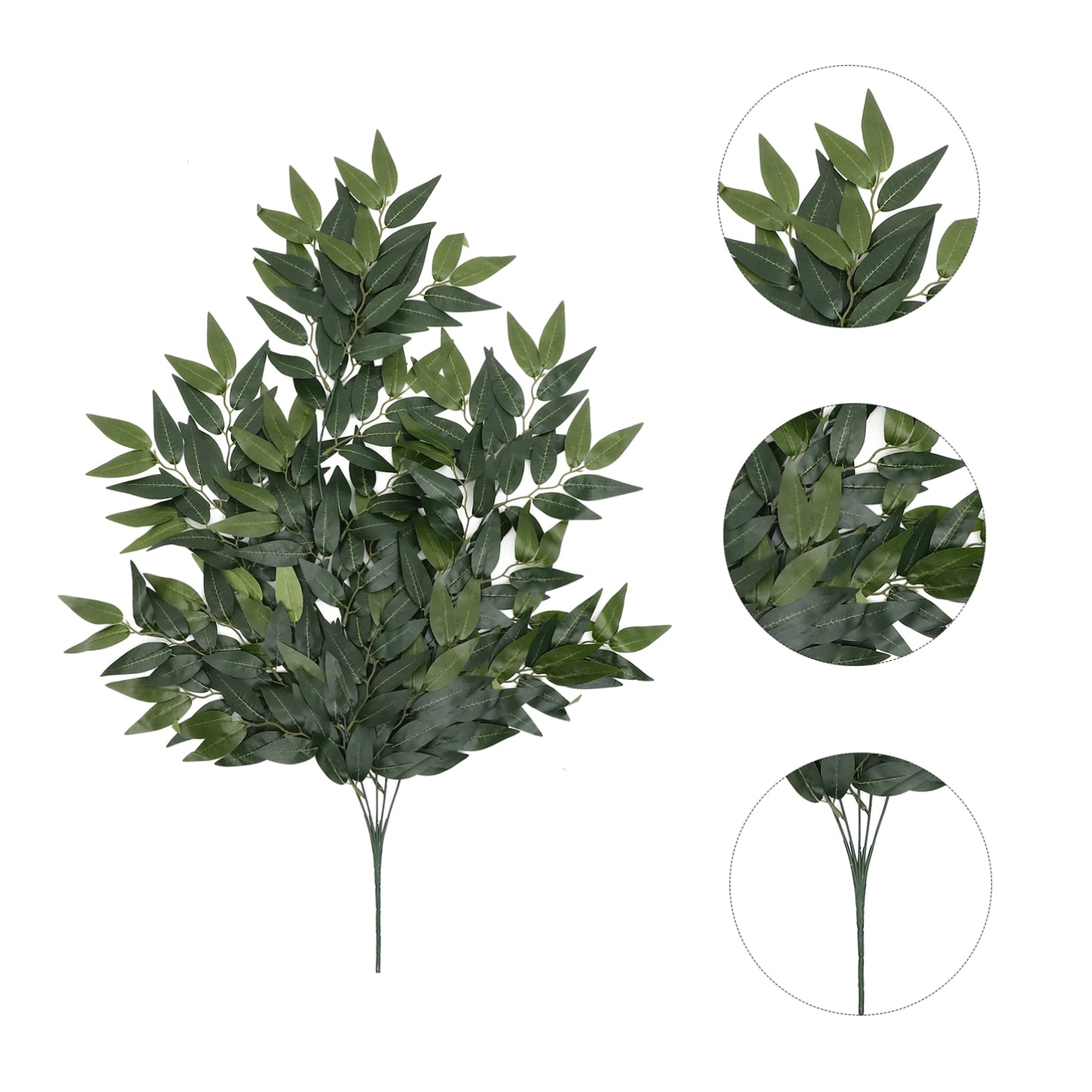 STOBAZA 3pezzi Ramo Di Eucalyptus Artificiale Per Decorazioni Nuziali e Feste Foglie Simulato Per Composizioni Floreali e Decorazioni Domestiche Di Punti Naturale