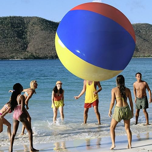 Pelota de playa resistente de tamaño jumbo de 12 pies de diámetro, viene con pelota de playa de 24 pulgadas