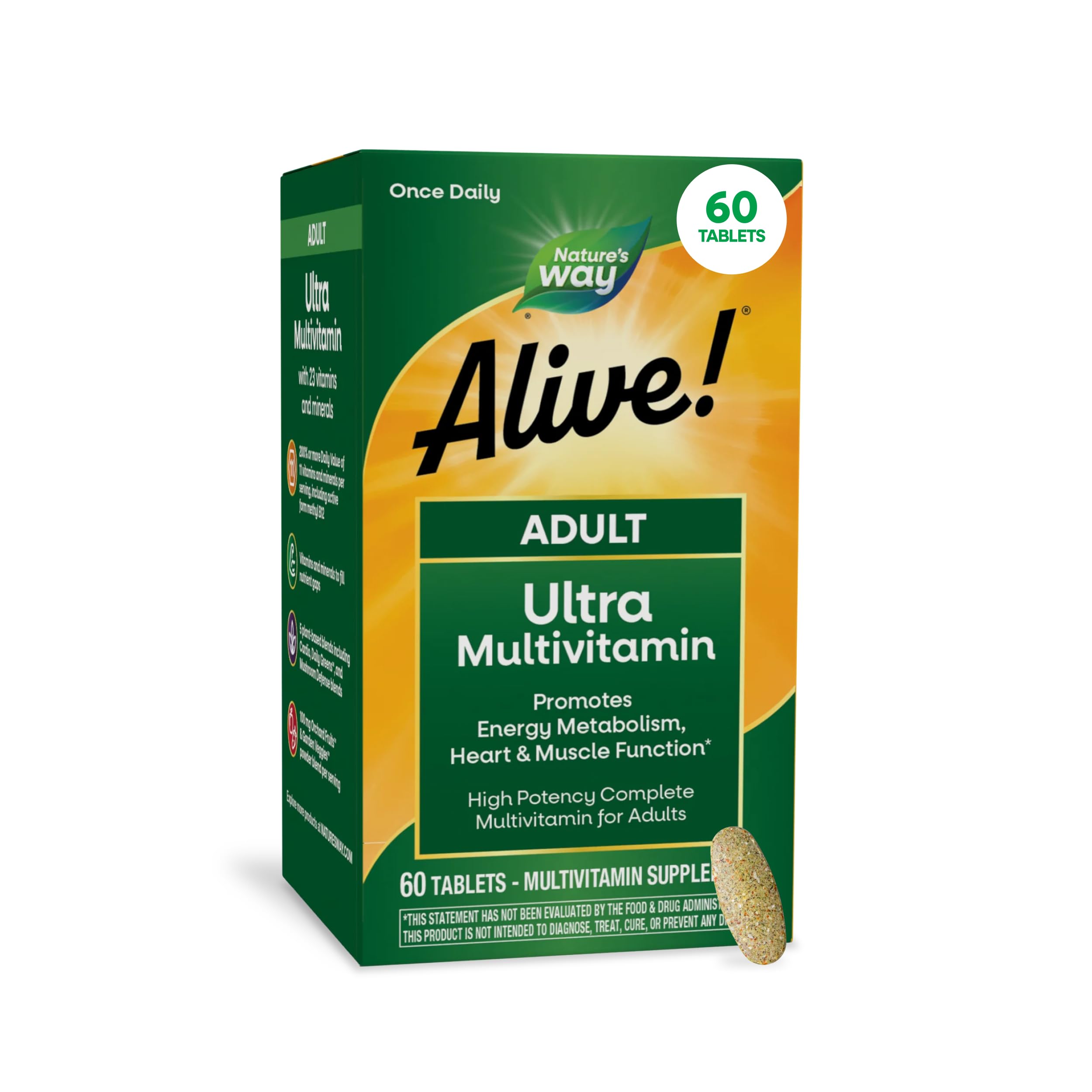 Nature's Way Alive! Adult Ultra Multivitamin, Methylated B12, 60 ct