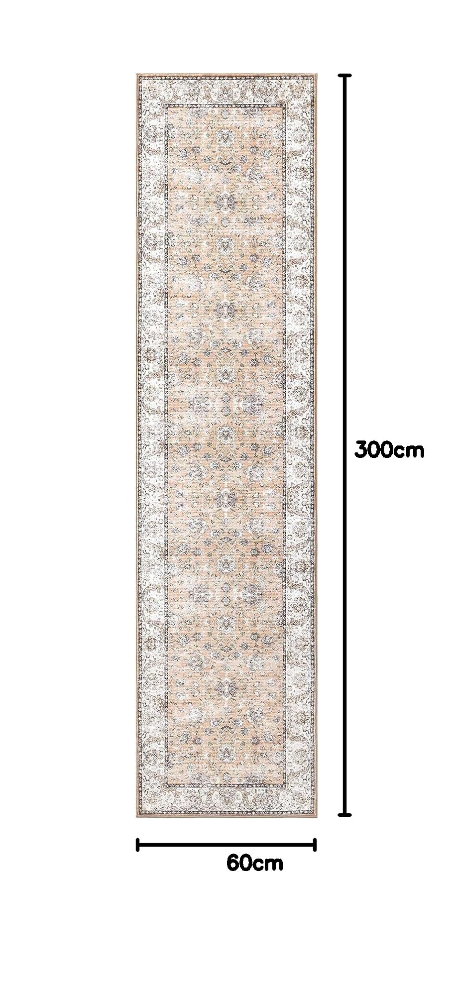 Carvapet – Tapis De Couloir 60x300cm Microfibre Douce – Antidérapant, Lavable Machine, Motif Floral (Bleu)