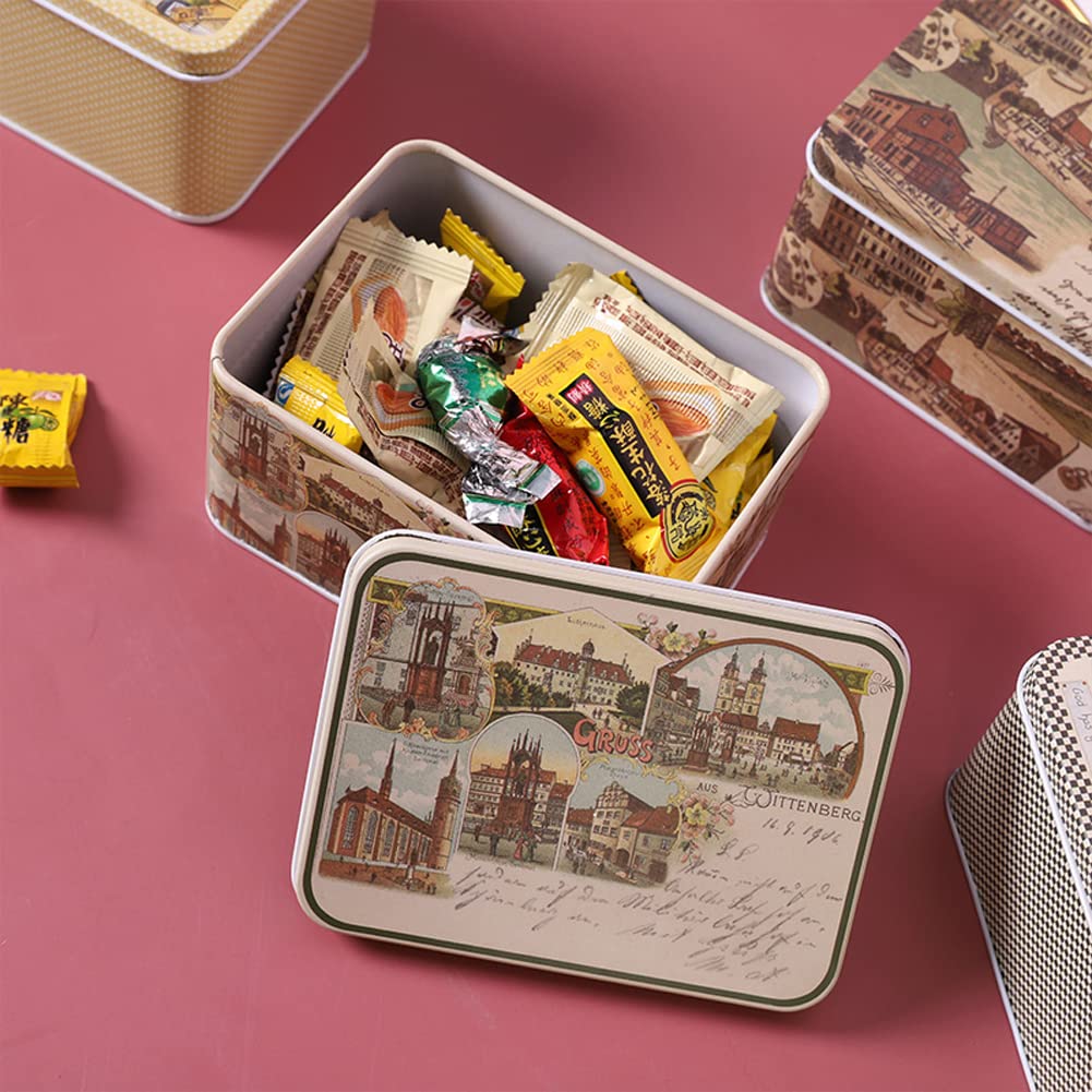 Scatola In Latta Per Biscotti Con Coperchio – Contenitore Regalo Rosa Romantico Per Dolci E Caramelle, 13.5x11x5 Cm, Riutilizzabile