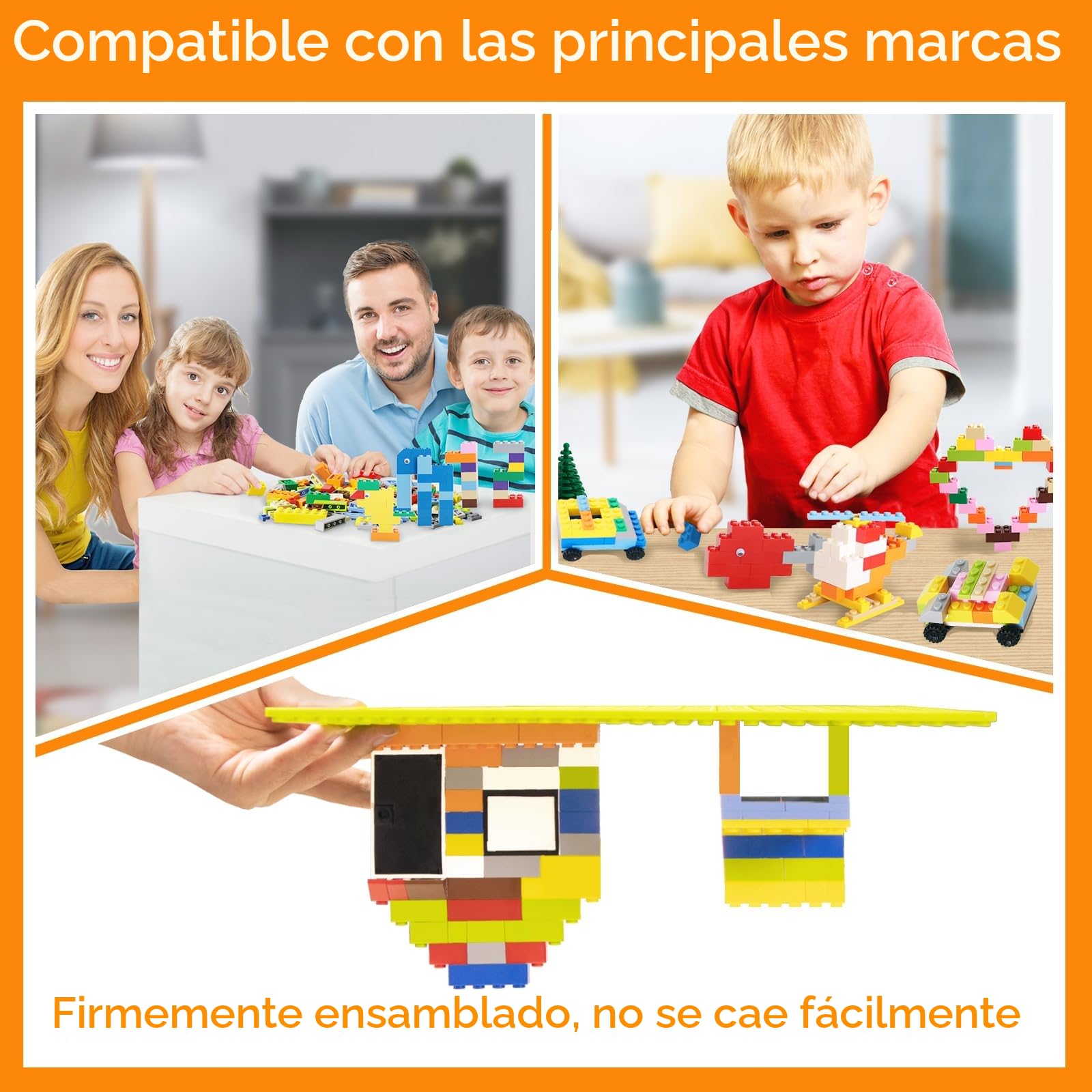1560 piezas clásicas, bloques base clásicos, compatibles con todas las marcas principales. Además incluyen puertas, ventanas, ruedas y 2 placas base de construcción