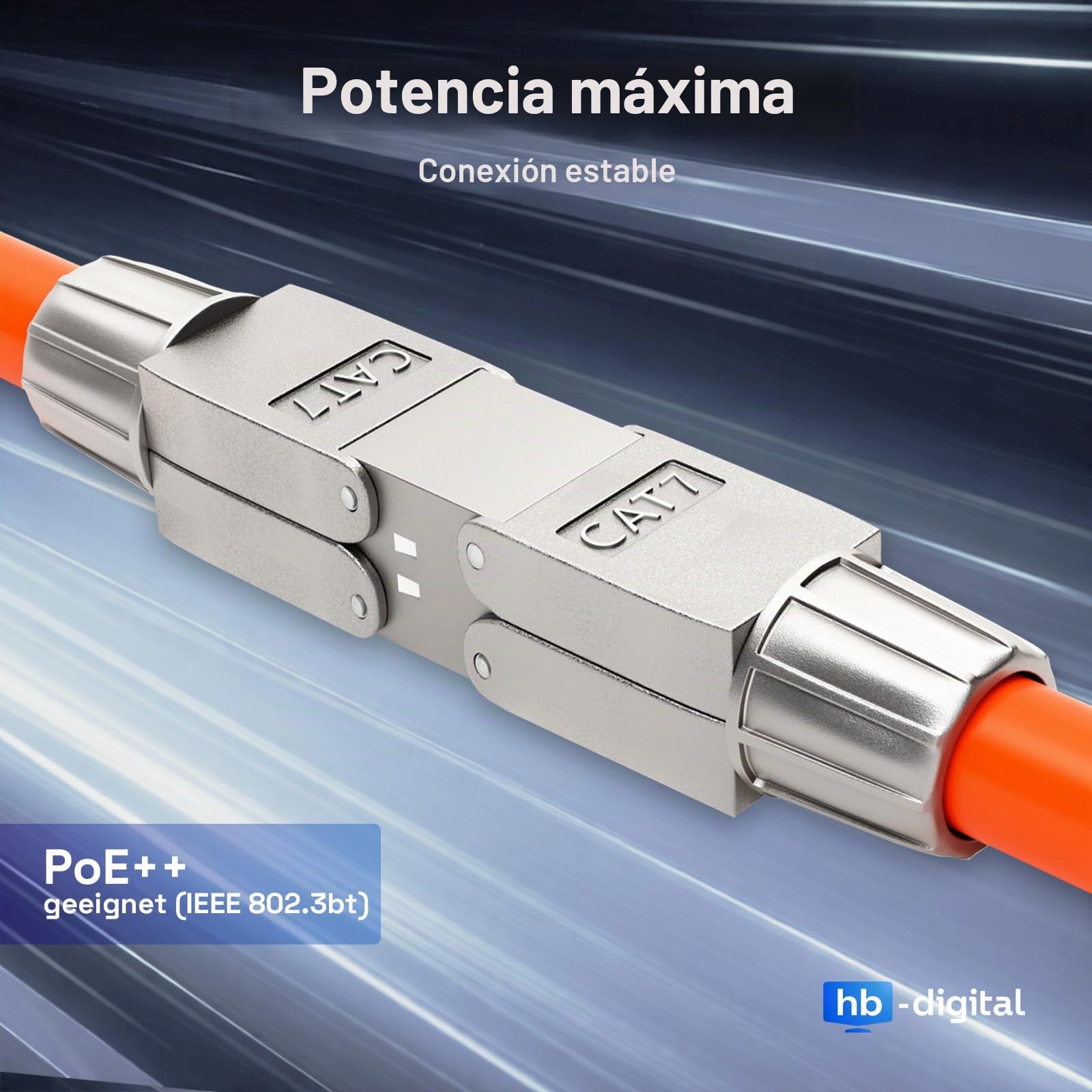 hb-digital 10 x Cat.7 LSA Cable de red sin herramientas, conector CAT 7 STP, adaptador de acoplamiento montable en campo, alargador para cable de instalación LAN, cable de instalación Ethernet