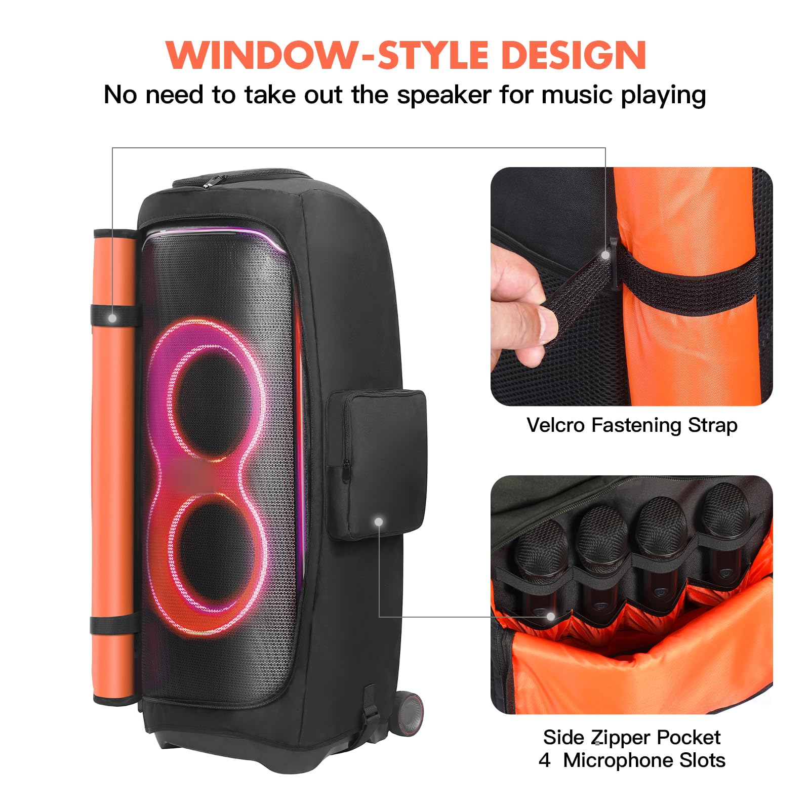 LEFOR·Z Speaker Case Compatible with JBL PartyBox Ultimate,Portable Speaker Dust Cover Storage Bag Fits for JBL PartyBox Ultimate for Outdoor Travel,Cover Only - Image 3