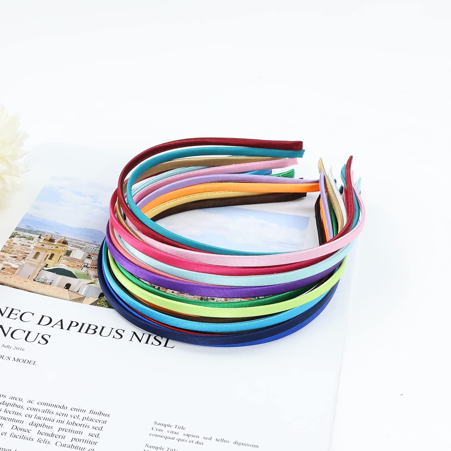 UILYNIU 12 Pezzi Fascia Pettine Elastico, Pettini Elastici in Plastica per Capelli, Supporto per Fascia per Capelli a Pettine, Pettine Di Plastica Circolare per Donne, Ragazze (Multicolore