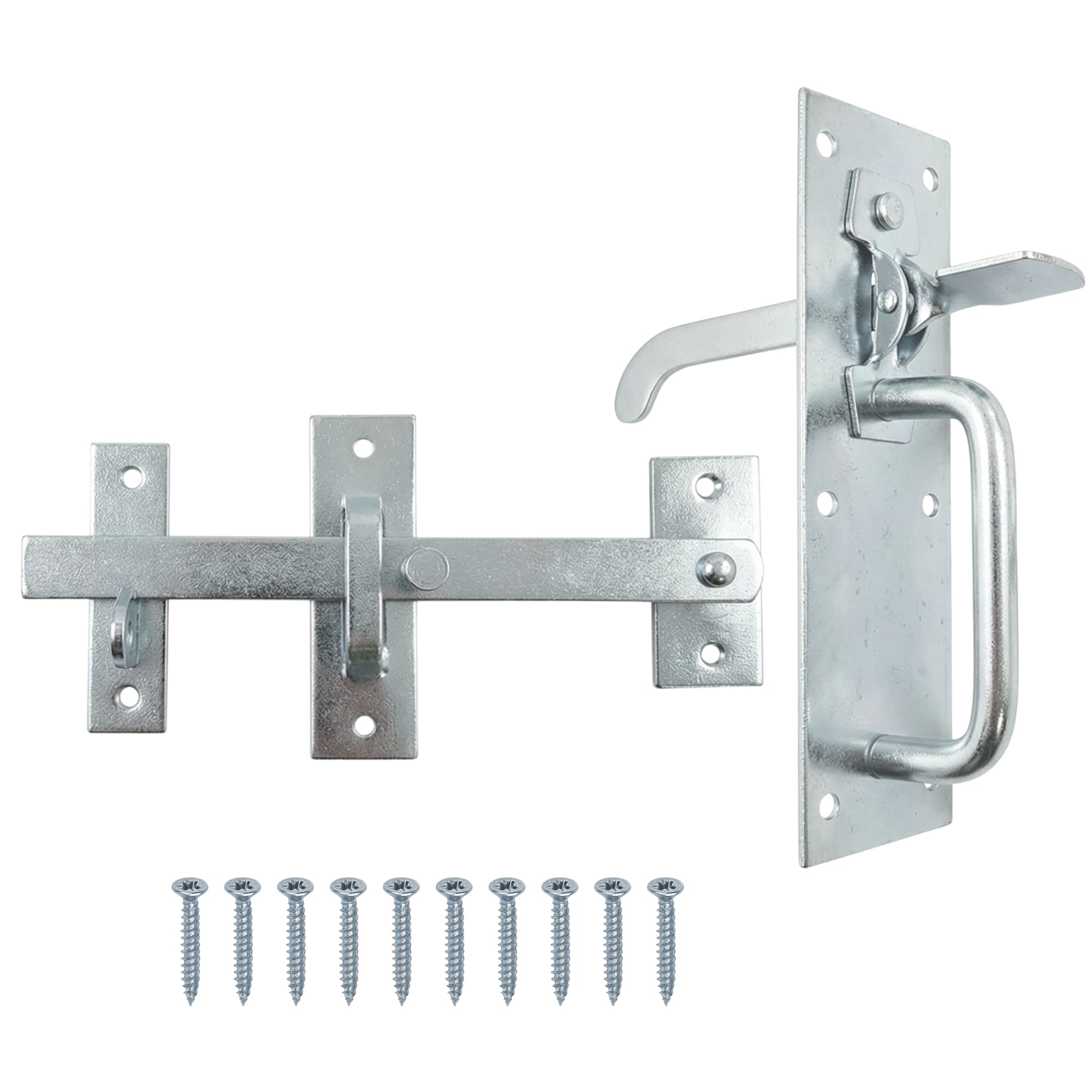 Keypak Zinc 150Mm (6 Inch) Heavy Duty Suffolk Gate Latch Galvanised –Wooden Gate Lock & Garden Shed Door Lock With Fixings