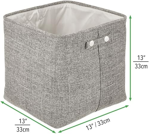 Miniatura 6 de mDesign Contenedor y asas de tela de algodón suave para baño, organizador para toallas, rollos de papel higiénico, para armarios, armarios,