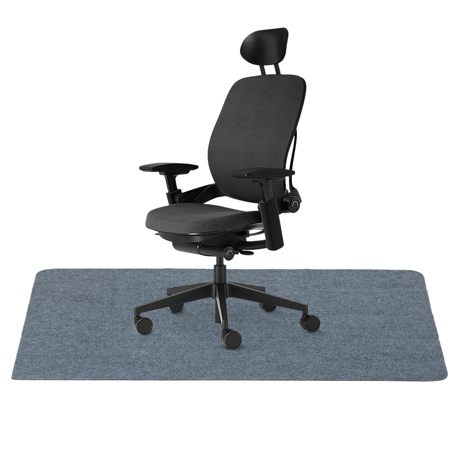 CROWNSHOP Office Chair Desk Mat Safety Non Slip Floor Mats Carpet Protector Mat for Home Offic Chair Desks Mats for Hard Floor (90X140cm Dark Gray)
