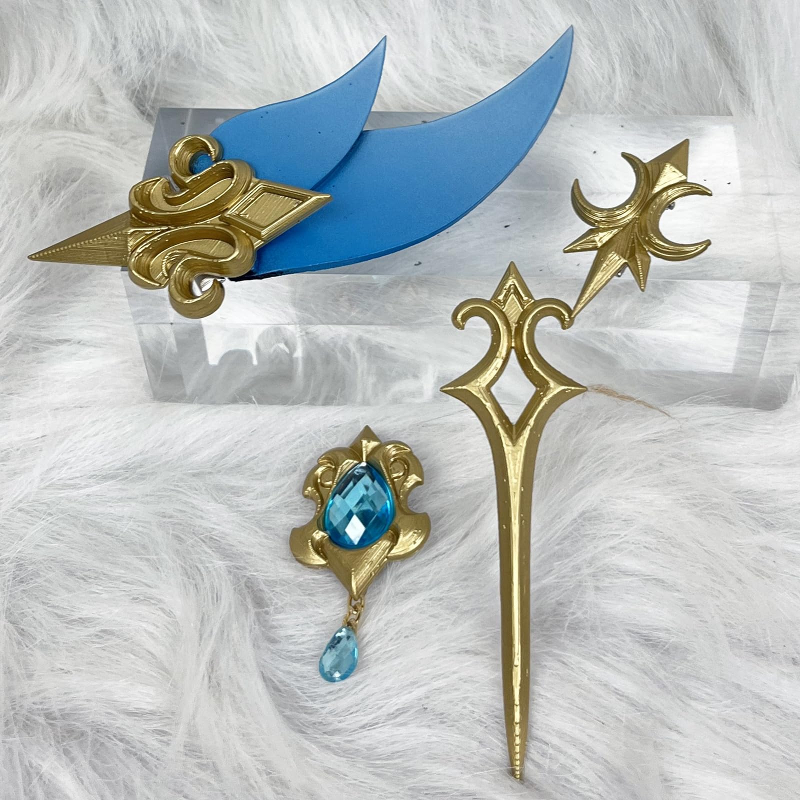 Amazon.co.jp: Plazhen 原神 ヌヴィレット コスプレ ウィッグ 髪飾り