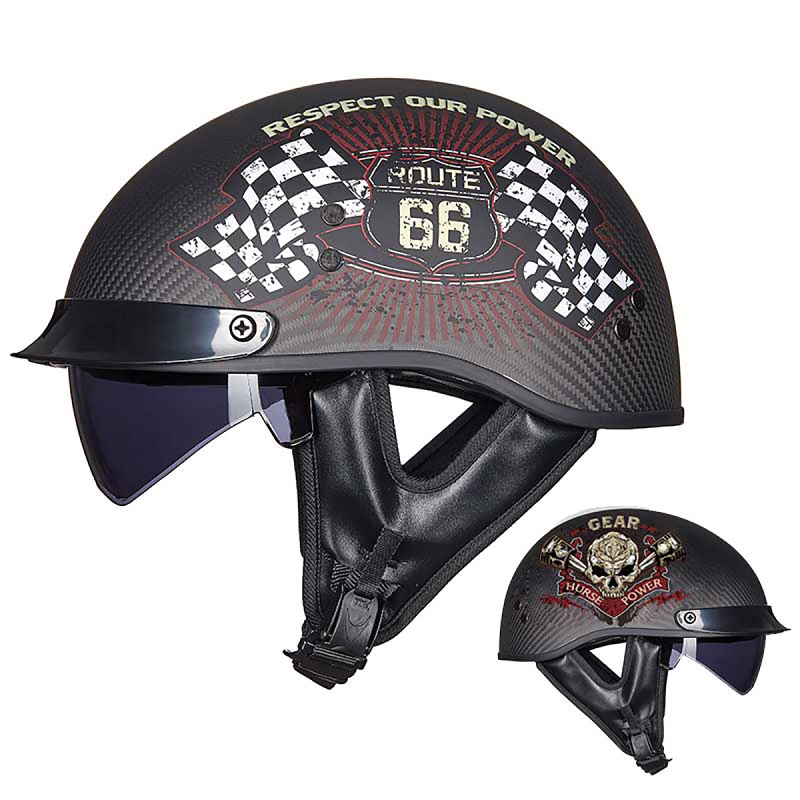 Casque Moto Face Ouverte Léger pour Éviter la Chaleur en Demi Casque Bol Rétro