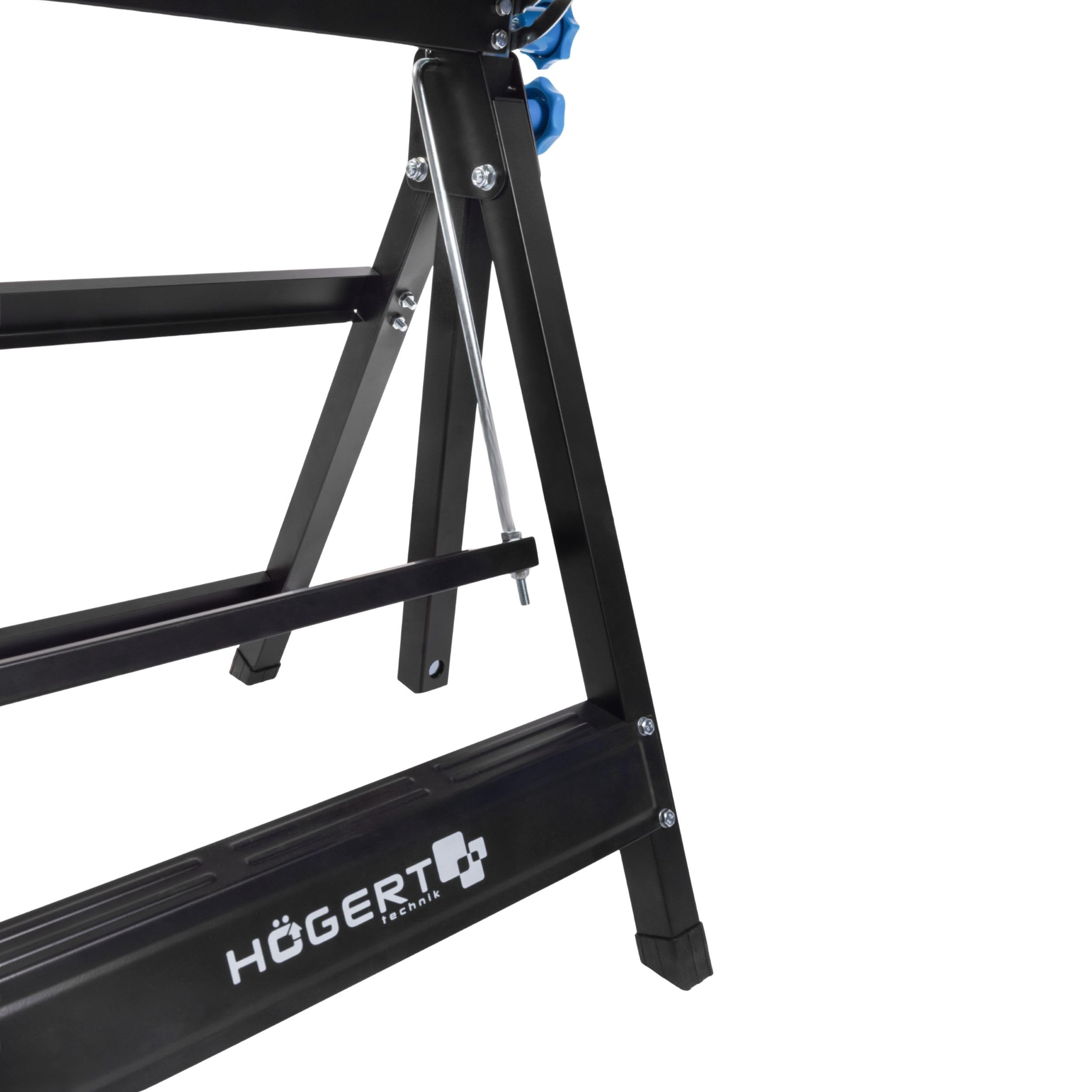 HÖGERT TECHNIK – Klappbarer, höhen- und neigungsverstellbarer Werkstatttisch 600x570x770–1070 mm mit Aluminiumplatte, Spannbacken, Winkelverstellung und Maßskala