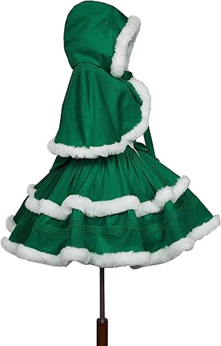 Miniatura 4 de ZZEQYG Vestidos de Navidad para mujer, color sólido, a la moda, cálido, vestido halter con capa