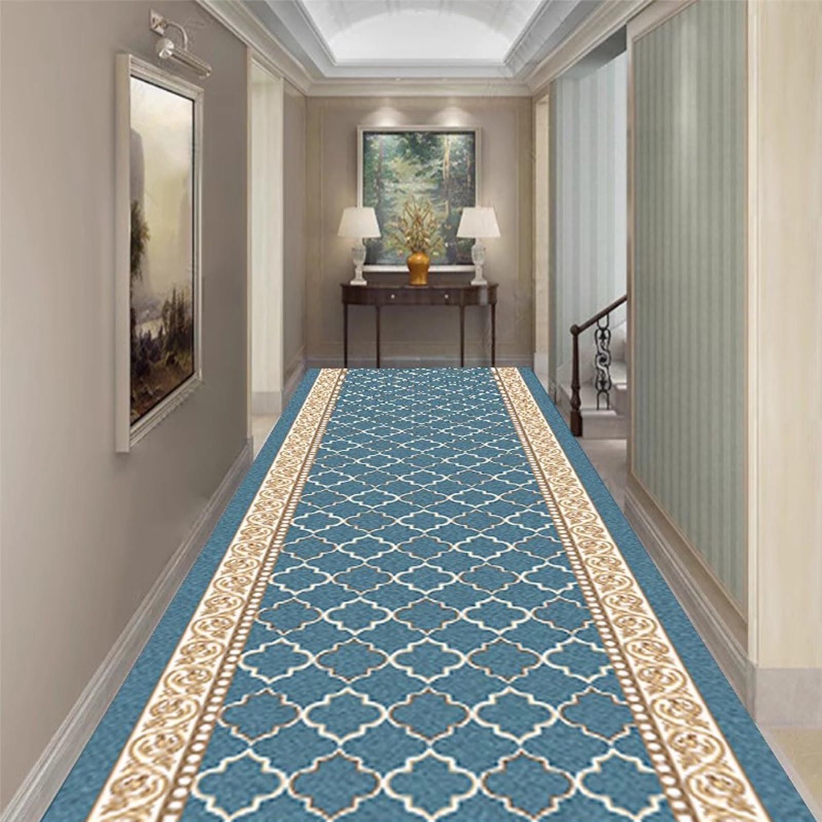 Tapis de couloir de 60 à 120 cm de large au tissage haut de gamme