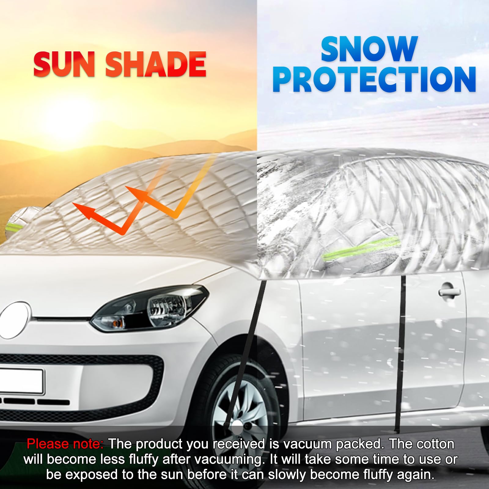 Mezza Copertura Auto Anti-grandine Sostituzione per VW UP/SEAT Mii//Skoda Citigo 2011-2024, Copertura Protezione per Tetto Morbido su Misura impermeabile, Anti-neve Mezzo Garage ispessito