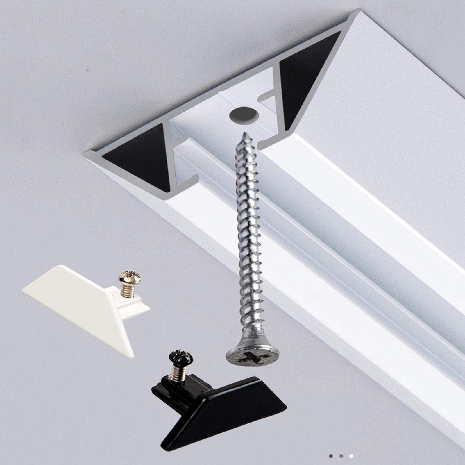 Système de rail de plafond autocollant blanc de 190 cm pour salon, chambre à coucher, cuisine, facile à installer, sans perçage