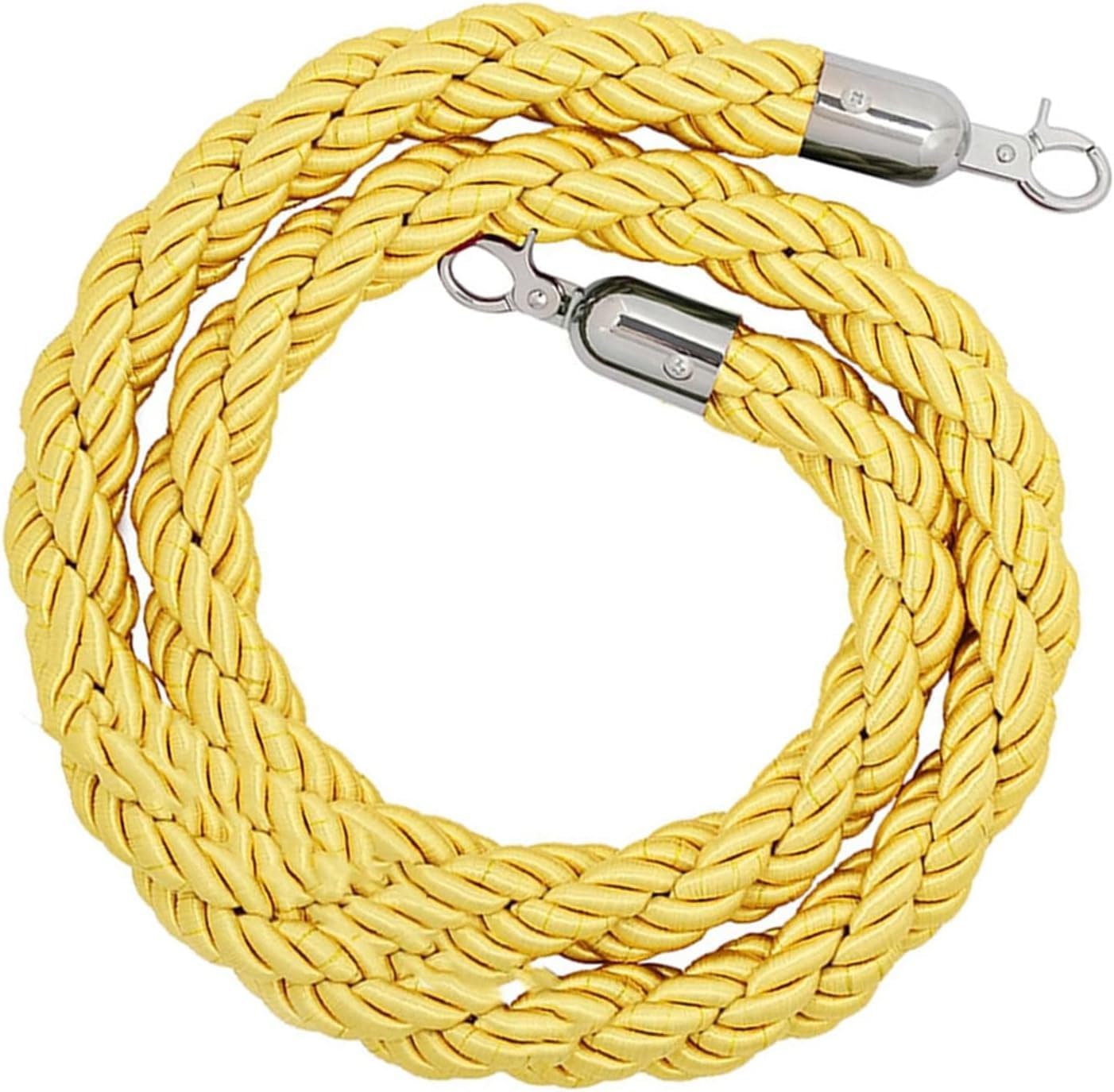 Corda barriera in nylon ritorto 2,8 cm con ganci argentati per eventi