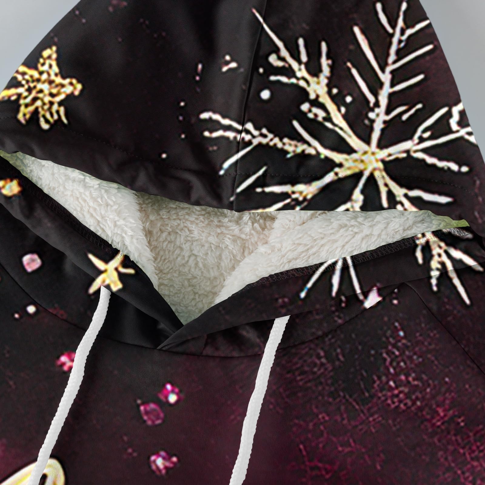 Sudadera con capucha de Navidad con forro polar para hombre, divertidas sudaderas de Papá Noel, con diseño de árbol de Navidad, trajes de Navidad, camisetas de manga larga, suéter cálido de sherpa