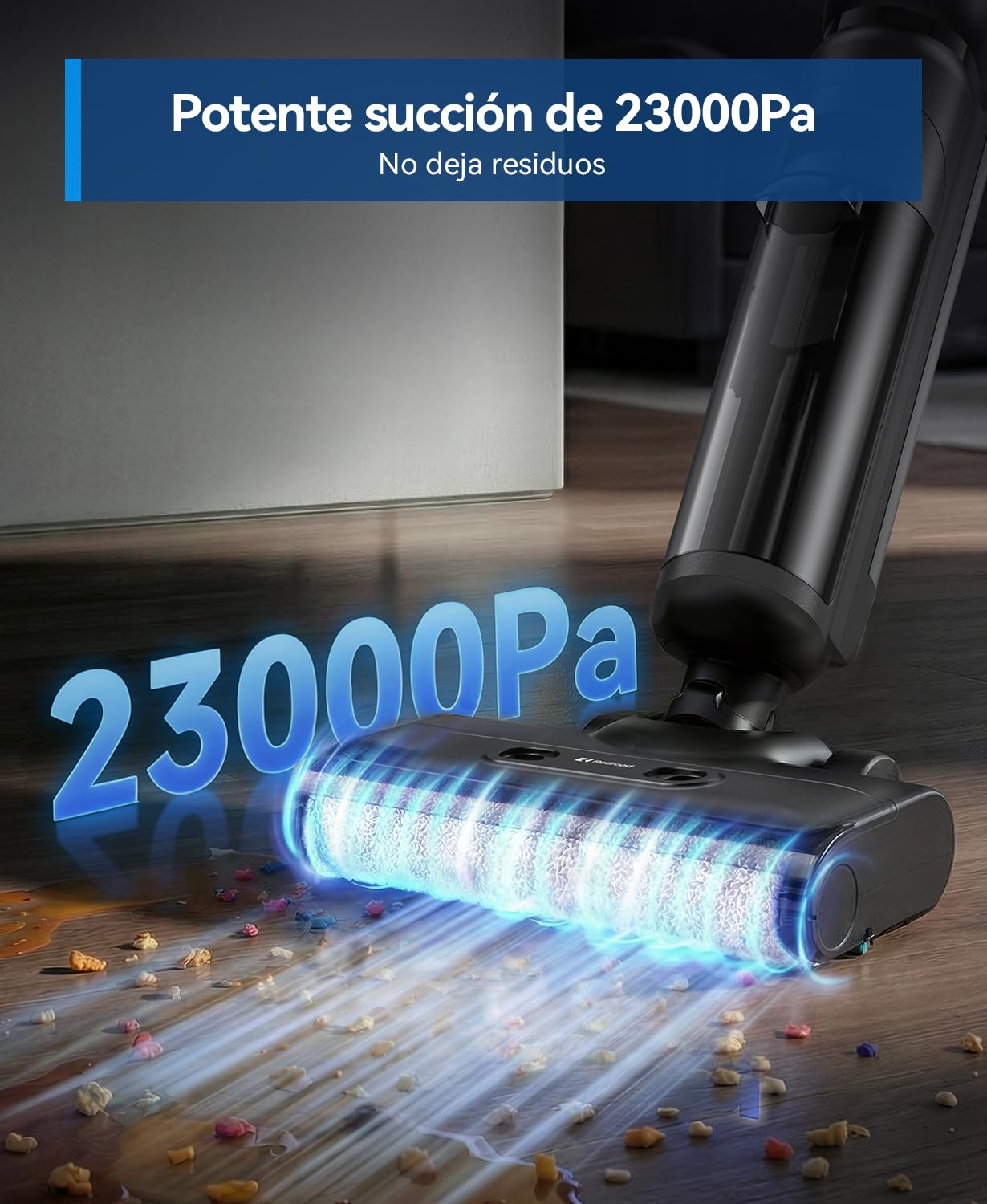 H13 Aspiradora y Fregona Sin Cable, 23.000 Pa de Succión, 75 min de Autonomía, Aspiradora Fregona 2 en 1 AI SmoothDrive Autopropulsión Rodillo Snti-Enredos Autolimpieza Toque Doble Depósito