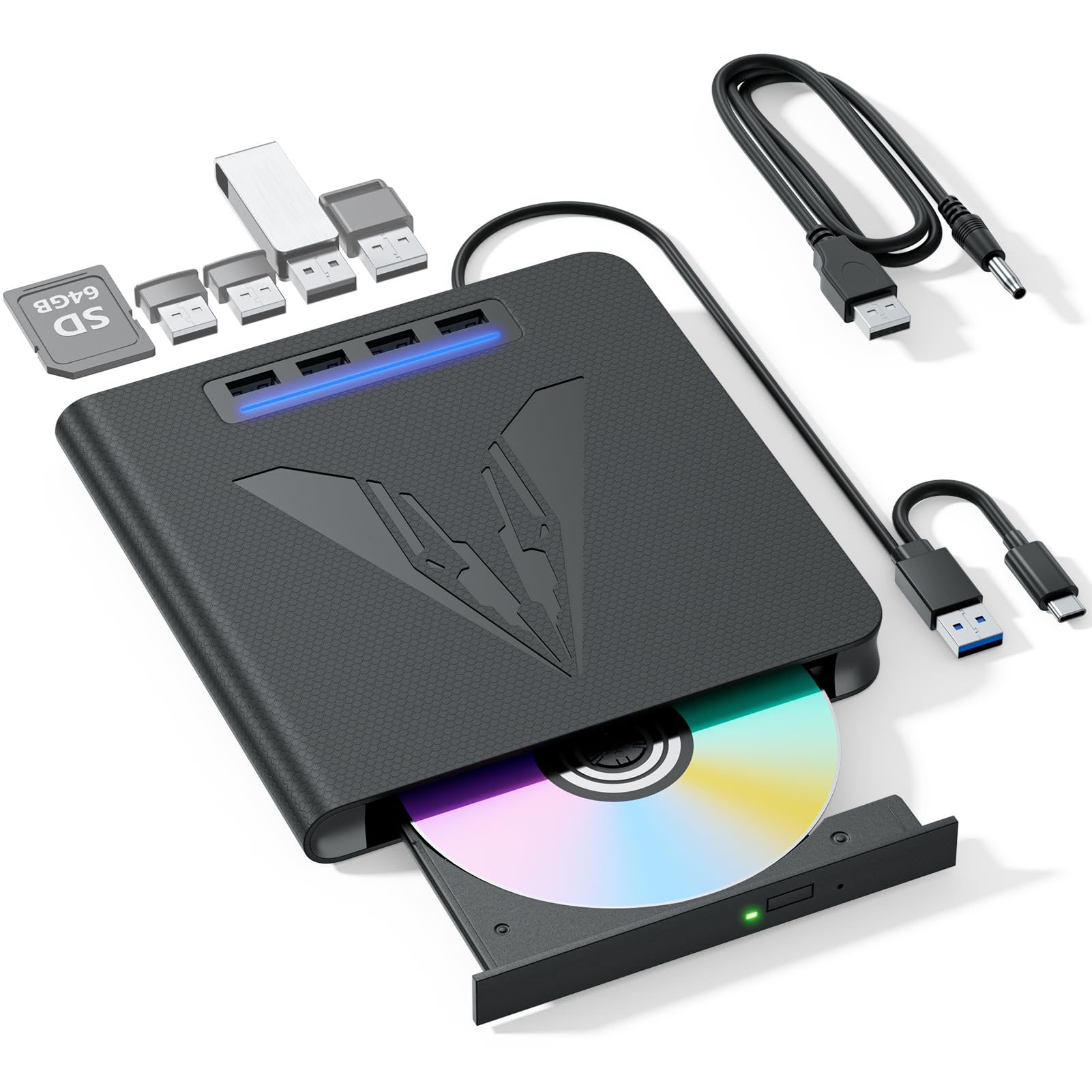 LLMHHKYK 7-in-1 External Blu-ray Drive