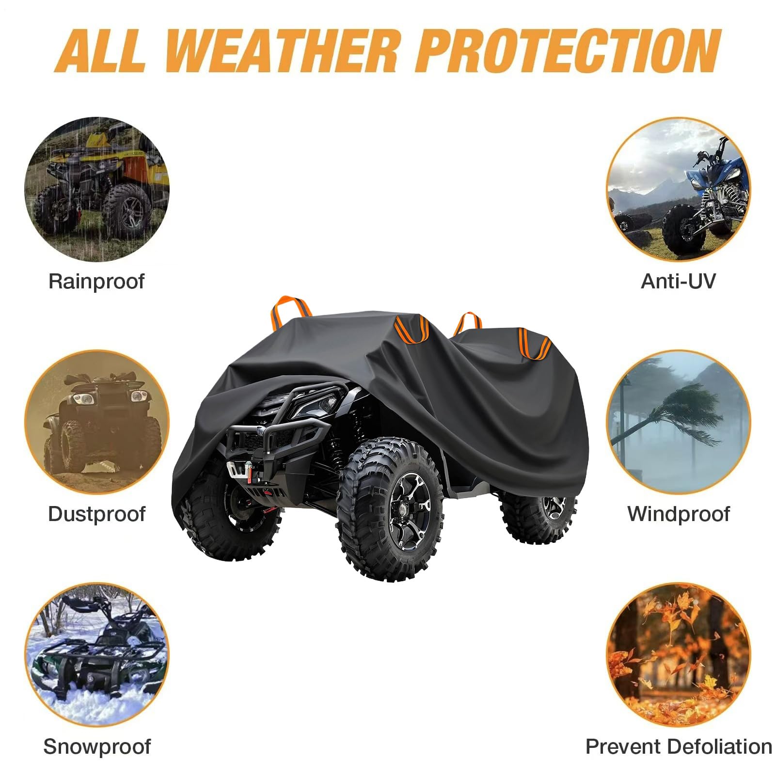 Copriquad - Telo Resistente Strappo - Copertura ATV Impermeabile | Per Parcheggio Piovoso Inverno Viaggi Stradali Spostamenti Quotidiani Deposito Garage