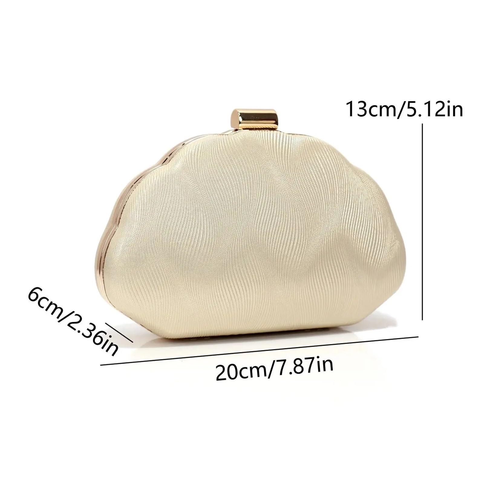 Donna Shell Clutch Borse da sera donna, con design a conchiglia, in metallo glitterato, eleganti borse festa, pochette a tracolla catena