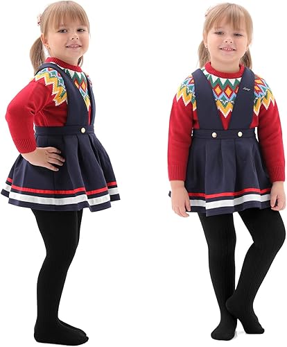Miniatura 4 de Epeius - Leggings de punto trenzado gruesas para bebés o niñas medias de algodón para recién nacido y niñas pequeñas paquete de 3 4 5 y 6 unidades