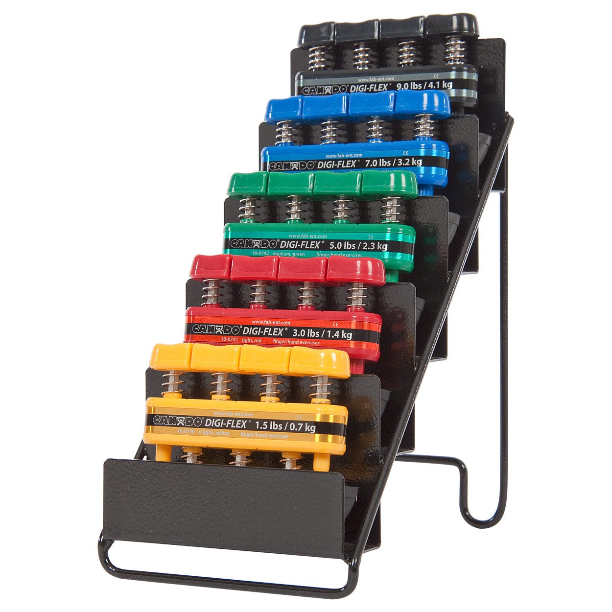 Digi-Flex Handtrainer Fingertrainer-Set 5 Stärken inkl. Aufbewahrungsdisplay