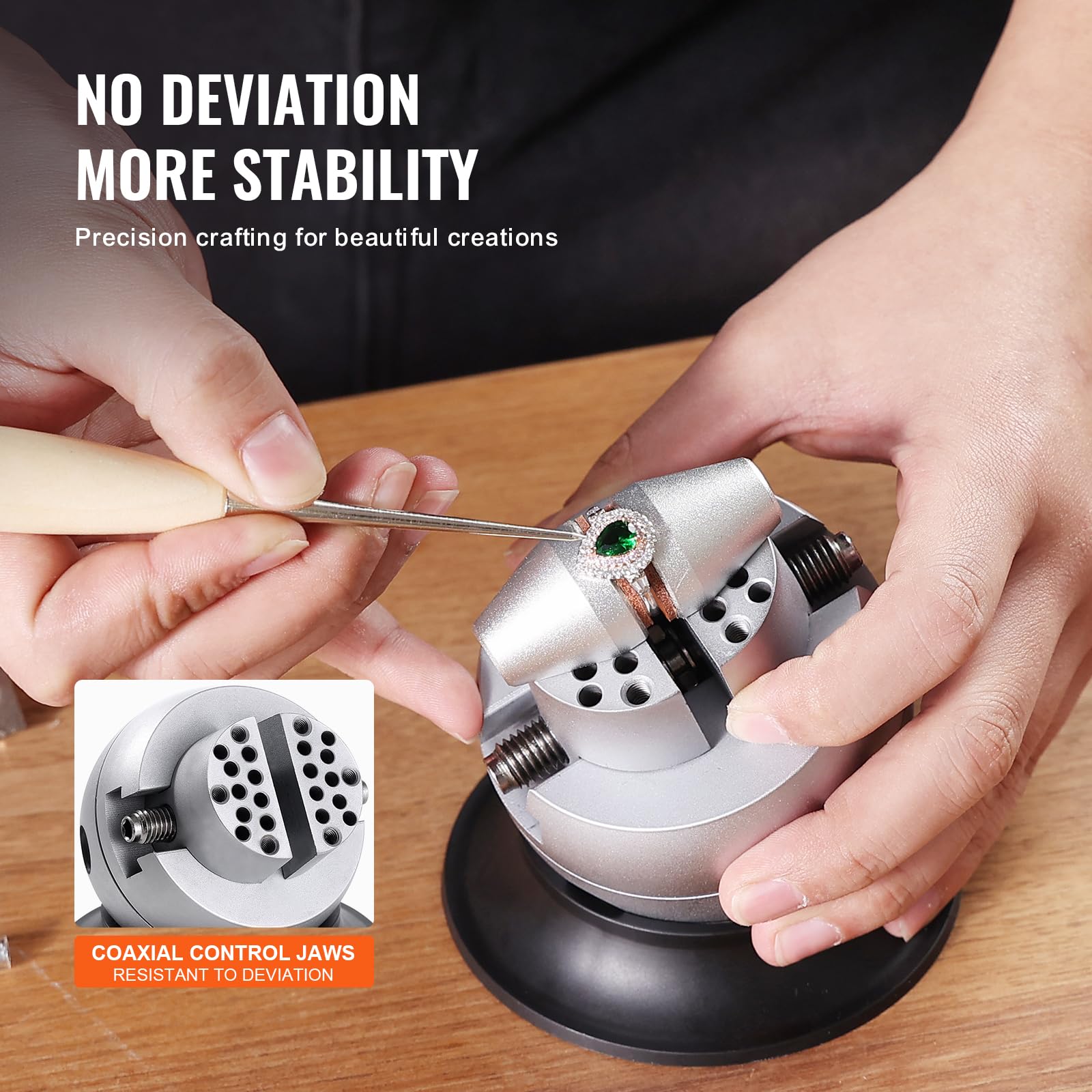 VEVOR Morsa a Sfera, Strumento Impostazione dell'Incisione da 3", Morsa Incisione a Rotazione 360°, Blocco Standard da 70 Pz, Strumenti di Blocco d'Incisione dei Gioielli per Lavorazione dei Gioielli
