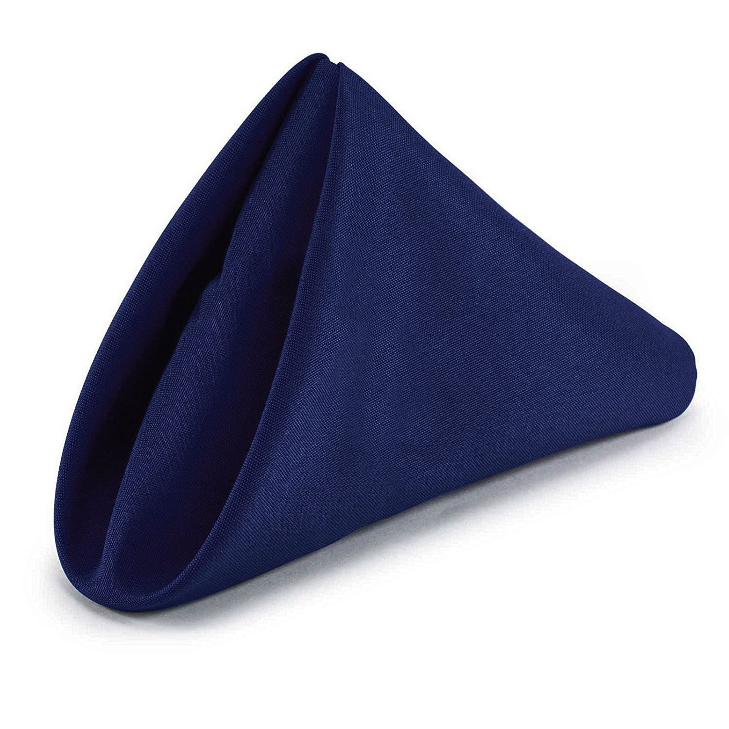 WedDecor 20 x 20 Inch 100% Polyester Cloth Napkins Navy, 4pcs