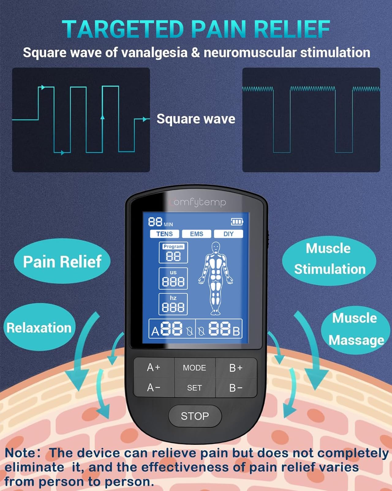 Comfytemp TENS Unit - Pain Relief & Muscle Stimulator -7 Comfytemp TENS Unit - Pain Relief & Muscle Stimulator -7