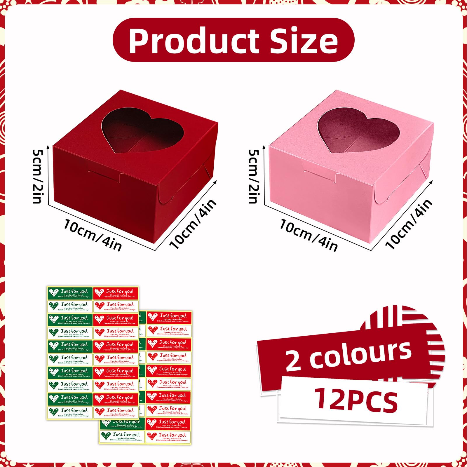 Heart Shaped Cupcake Boxes - Valentine's Day & More -2 Heart Shaped Cupcake Boxes - Valentine's Day & More -2