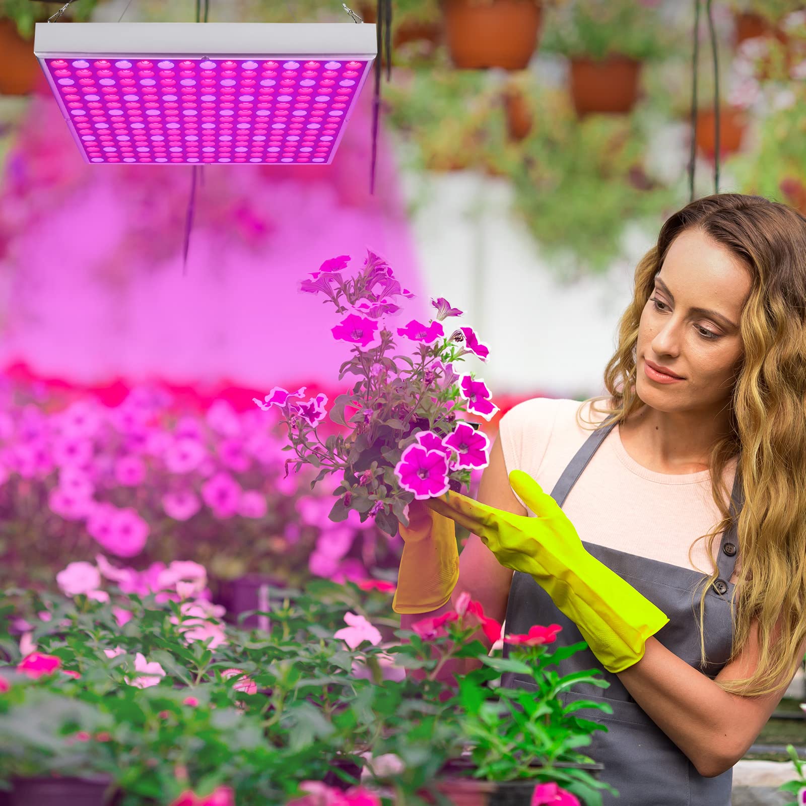 Lospitch 4X Pflanzenlampe LED 45W,LED Grow Lampe,Pflanzenleuchte mit Rot Blau Licht Vollspektrum, Pflanenlicht für Hydroponic,für Zimmerpflanzen Gemüse und Blumen im Gewächshaus