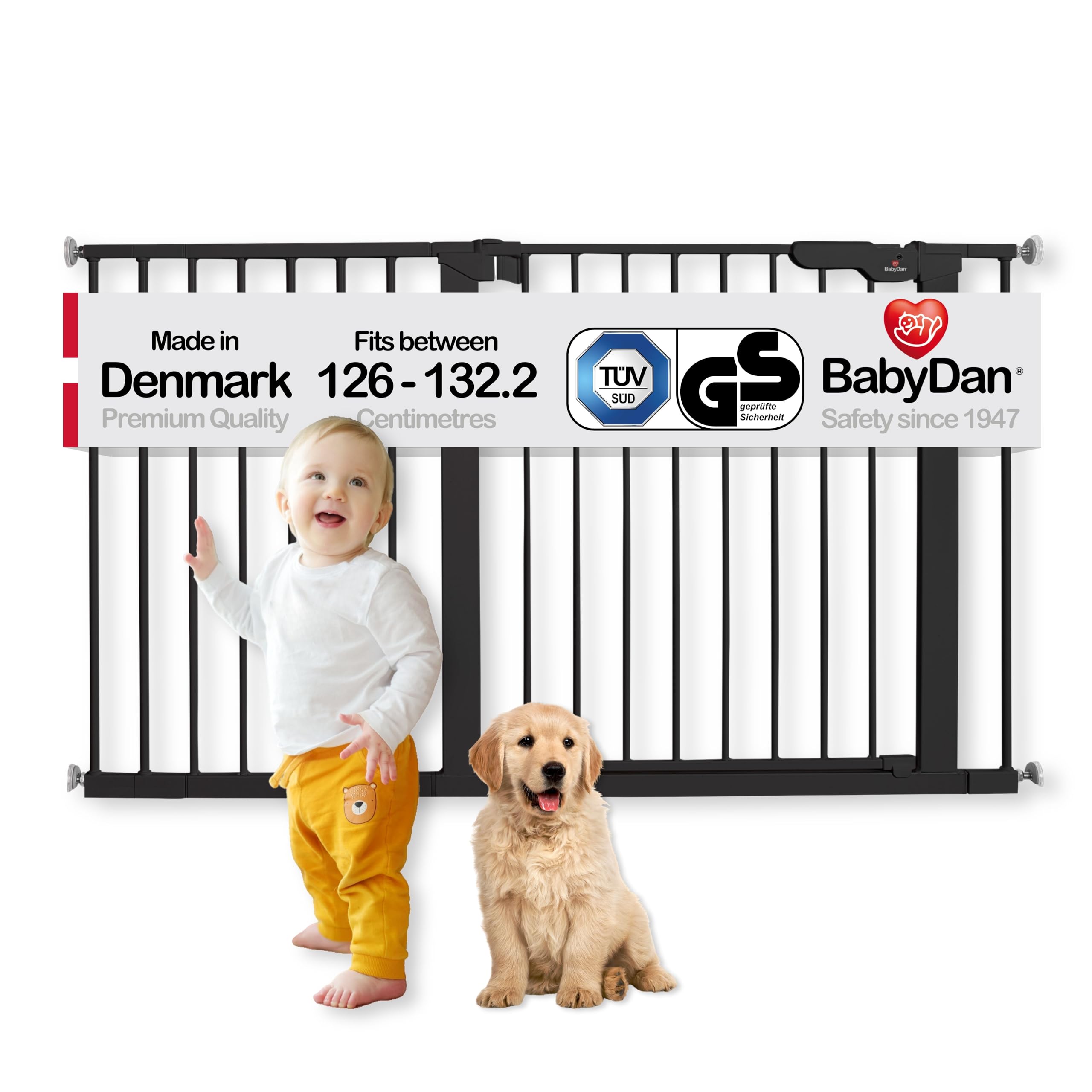 BabyDan Premier, Pressure Fit Stair Gate, 73.5-93.3 cm, Baby Gate/Safety Gate, Metal, White, Made in Denmark - (Pet Gate/Dog gate) — view 32