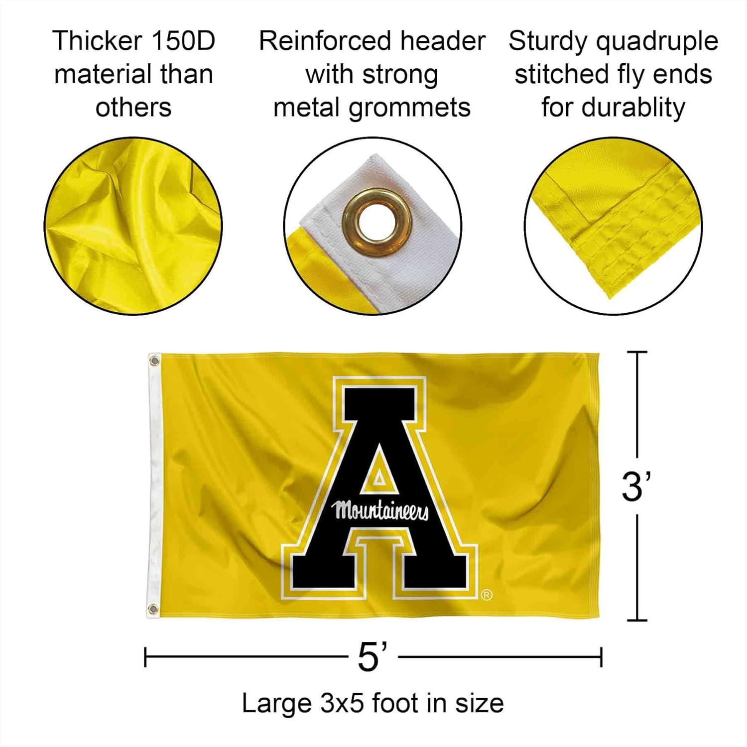 Appalachian State Mountaineers Gold Flag