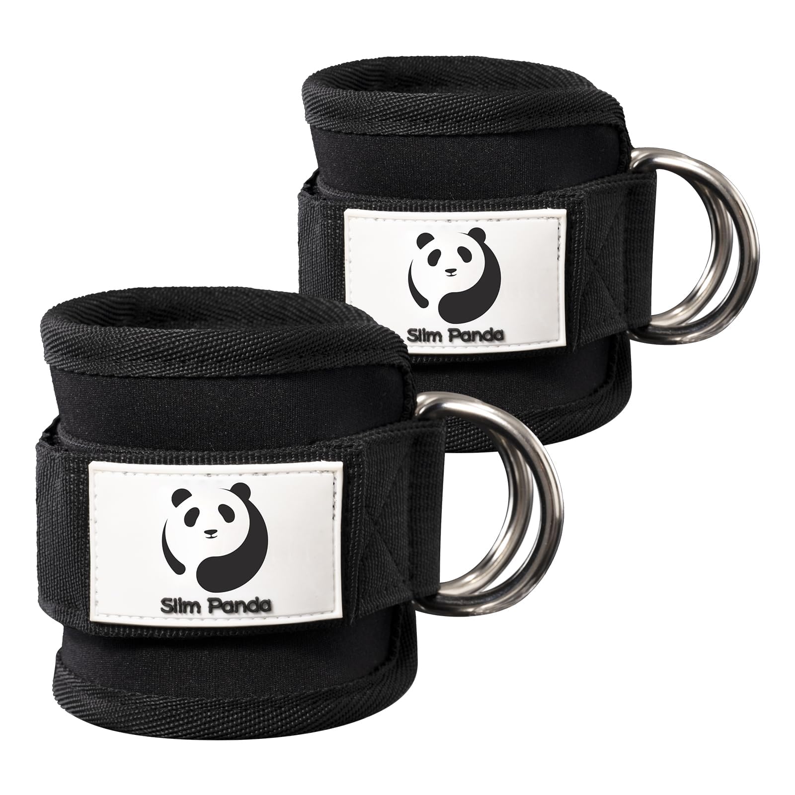 Slim Panda Ankle Strap for Cable Machine,Ankle Cuff for Kickbacks, Booty Hip Abductors,Glute Workouts, Leg Extensions, Curls for Men and Women, Adjustable with Double D-Rings