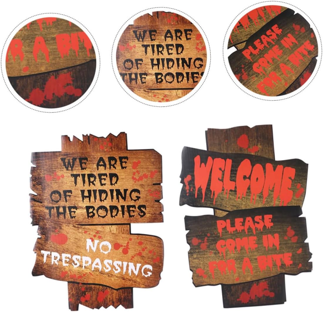 Operitacx Halloween Yard Stake Signs 2pcs Party Lawn Decorations Outdoor Halloween Props for Garden and Yard Display