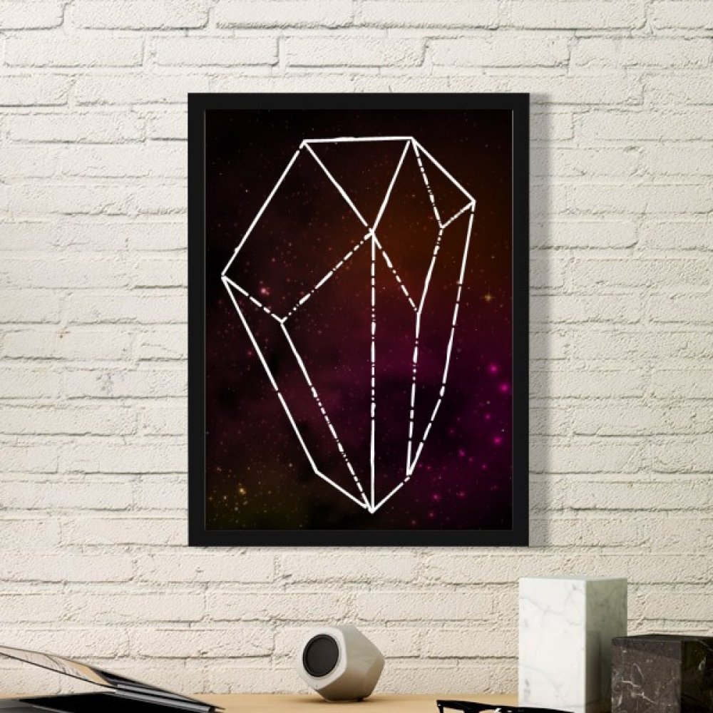 Cadre photo rectangle en bois noir avec peinture univers star sky