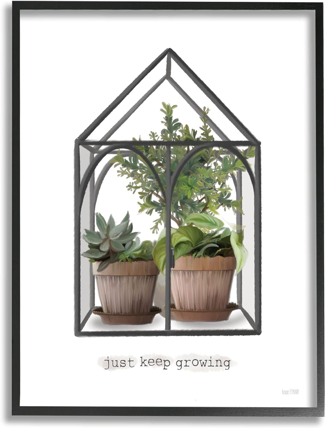 Stupell Industries Just Keep Growing Greenhouse Plants Giclee Framed Wall Art, Design by House Fenway