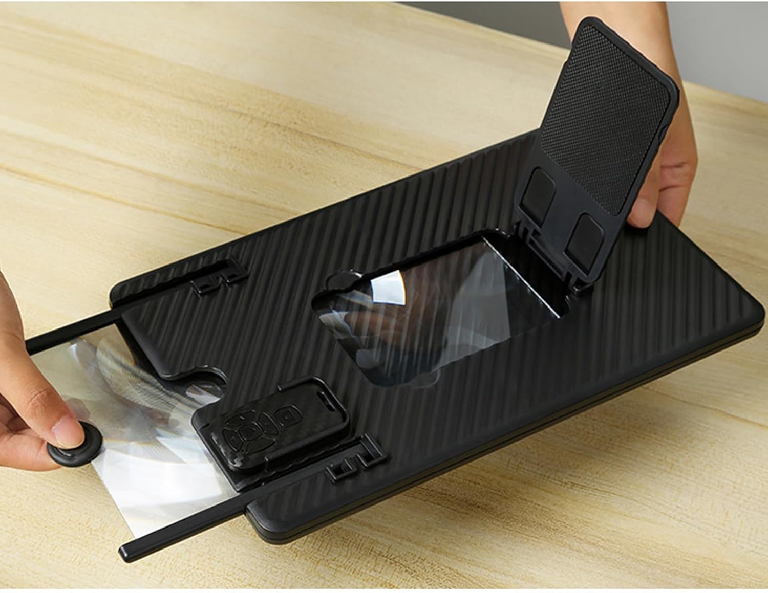 Remote Run 14 Inch Transportable Phone Screen Amplifier for Against Frown 720P Movie Knowledge Multiple Functional